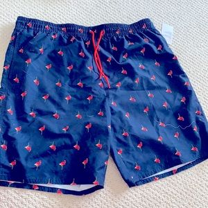 Mens navy and orange swim trunks - NWT